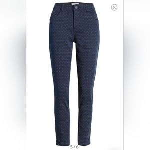 Wit & Wisdom L103Y4SL Ab-Solution Polka Dot Ankle Pants Skimmer High Rise Sz 2
